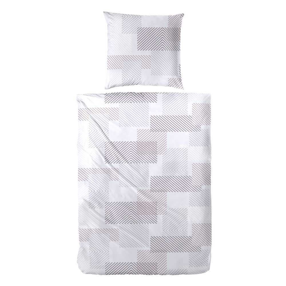 Hahn Polycotton Bettwäsche Karo 135x200 cm + 80x80 cm Grau