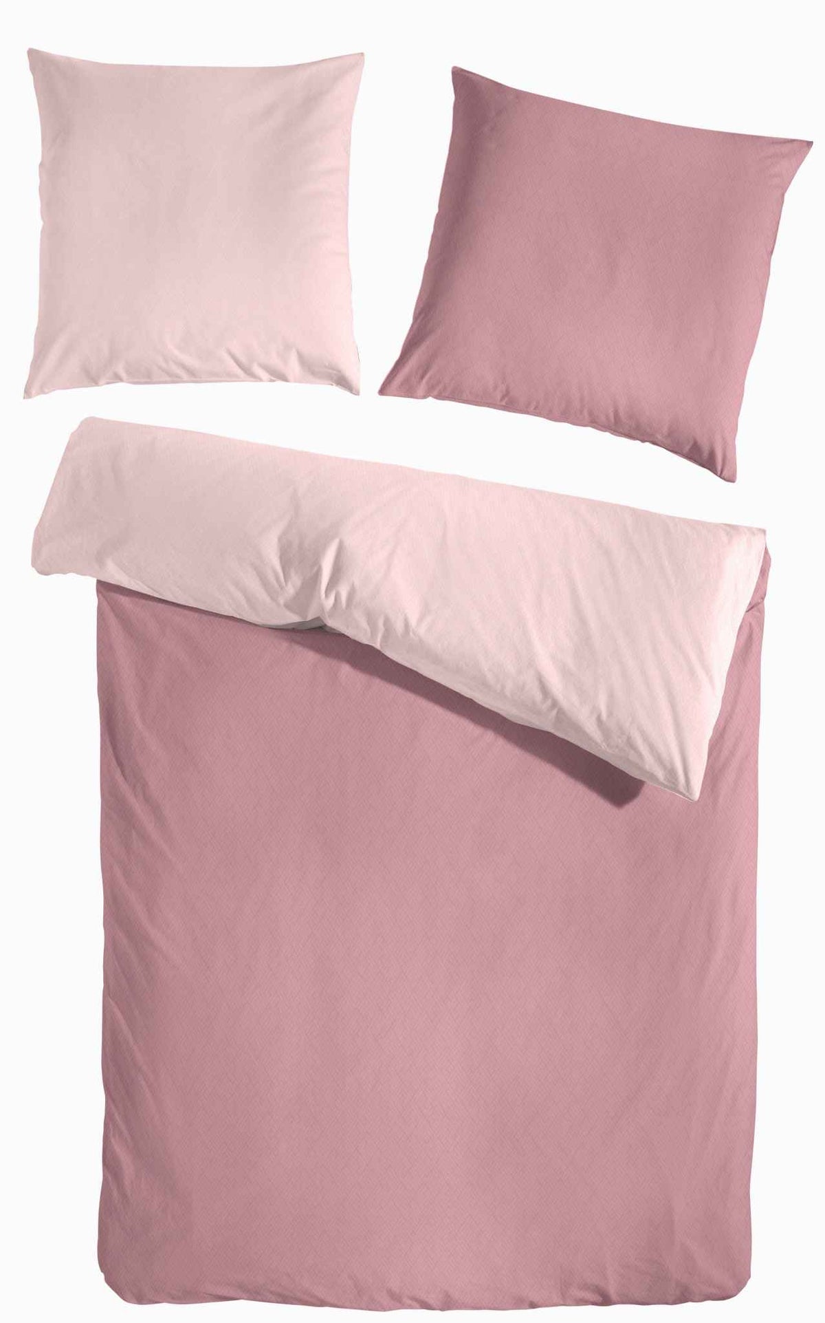 Hahn Edelflanell Wendebettwäsche Uni Rosa