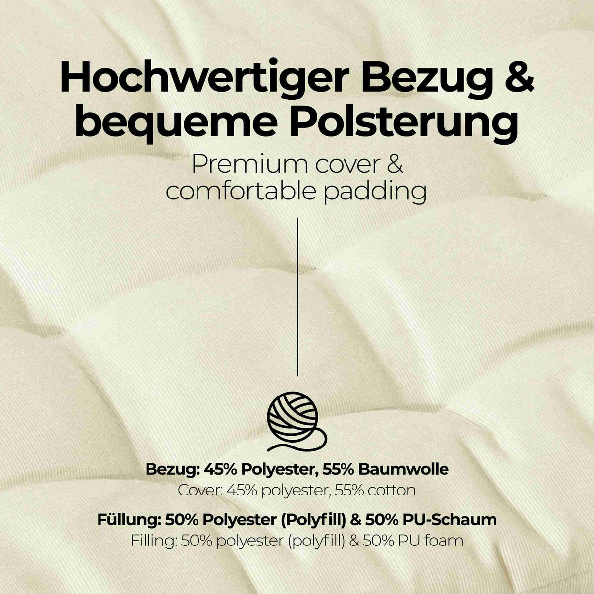 etérea Bankauflage Sitzkissen Basic 120x40cm - Innen und Aussenbereich