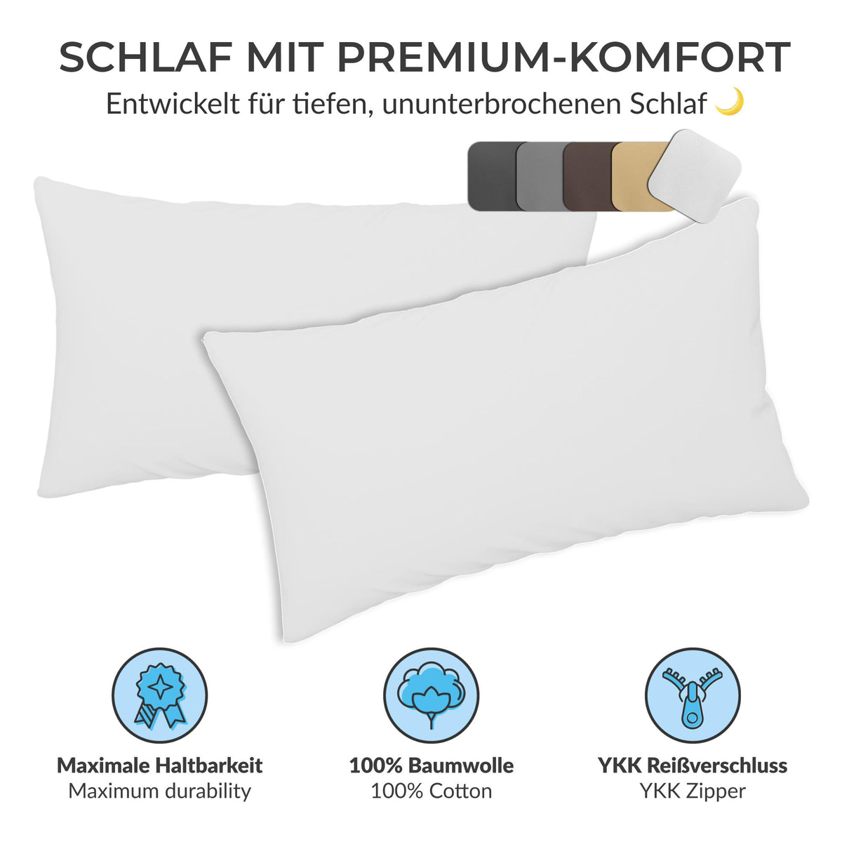 etérea Premium Jersey Kissenbezug – weich, langlebig & bügelfrei