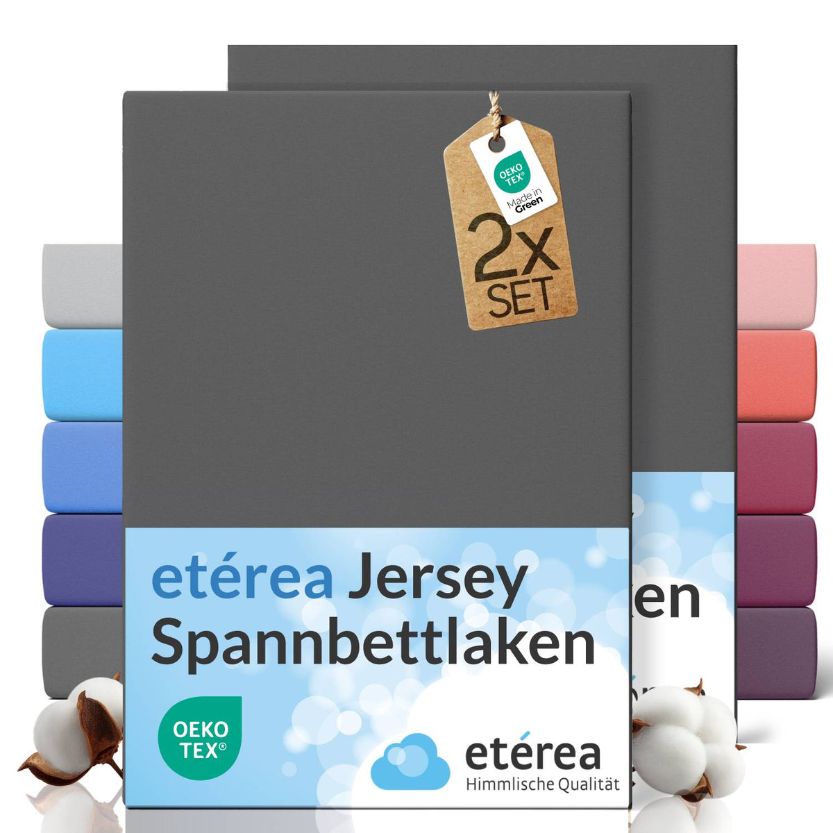2x etérea Comfort Jersey Spannbettlaken - Größen Exakt