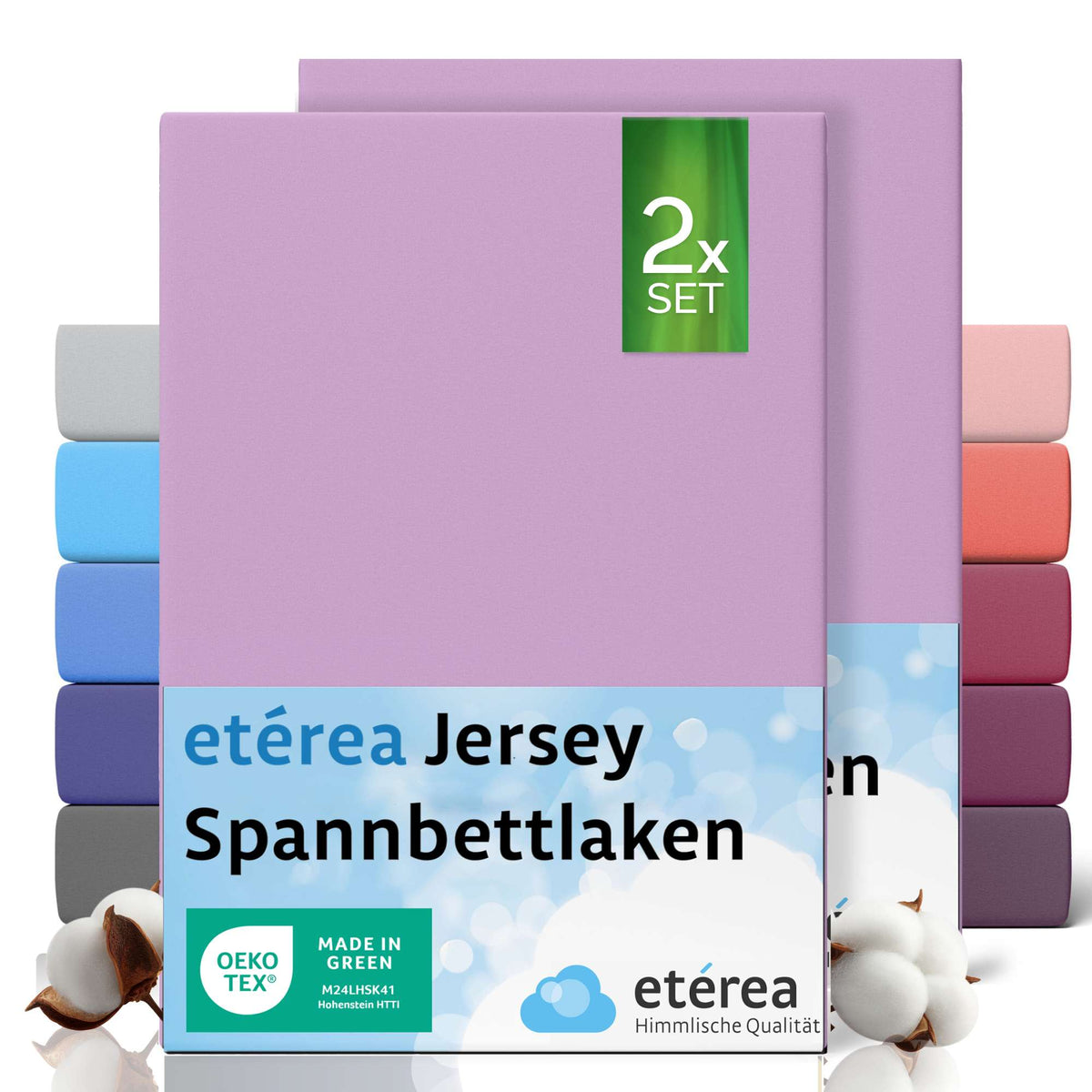 etérea 2 Stück Comfort Jersey Spannbettlaken