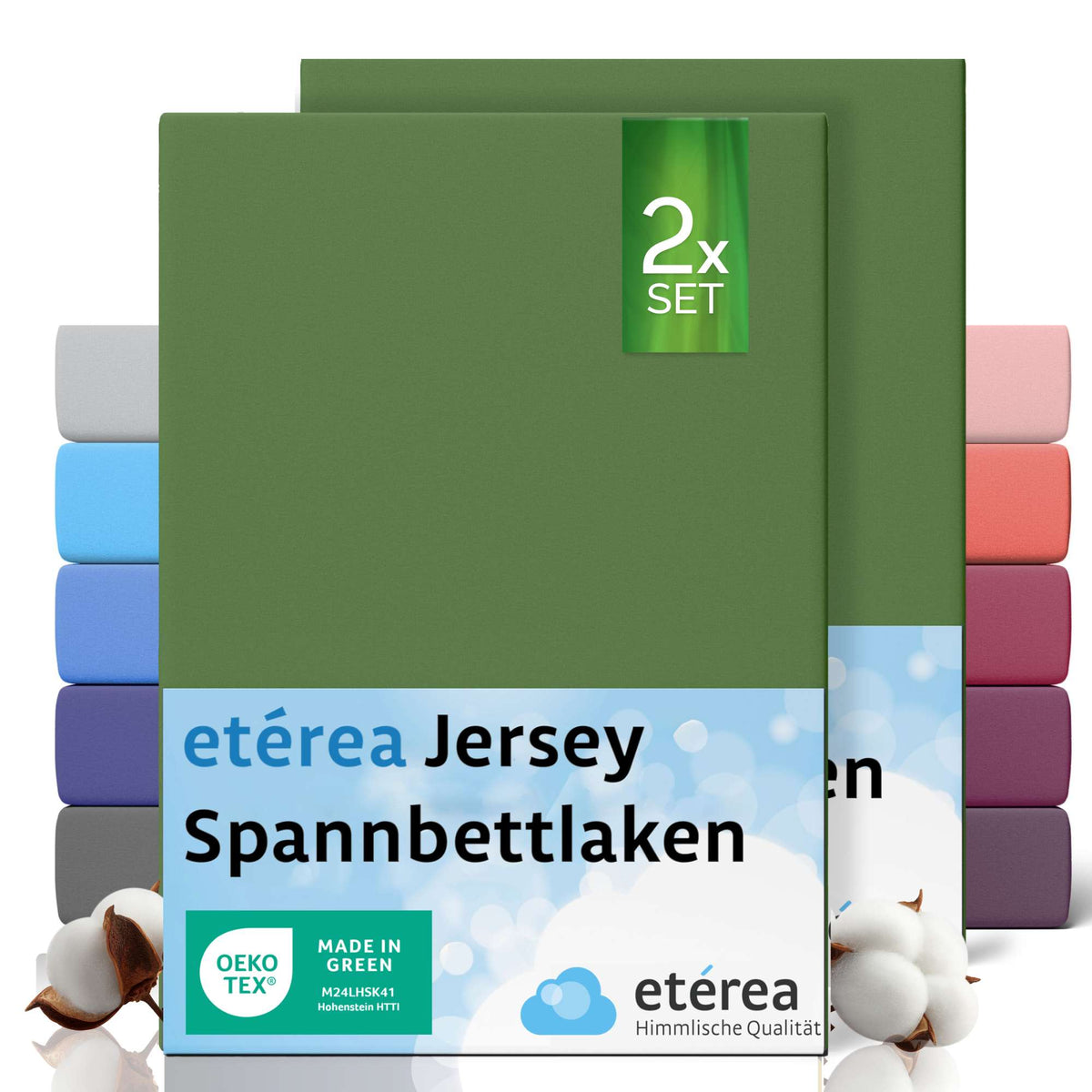 etérea 2 Stück Comfort Jersey Spannbettlaken