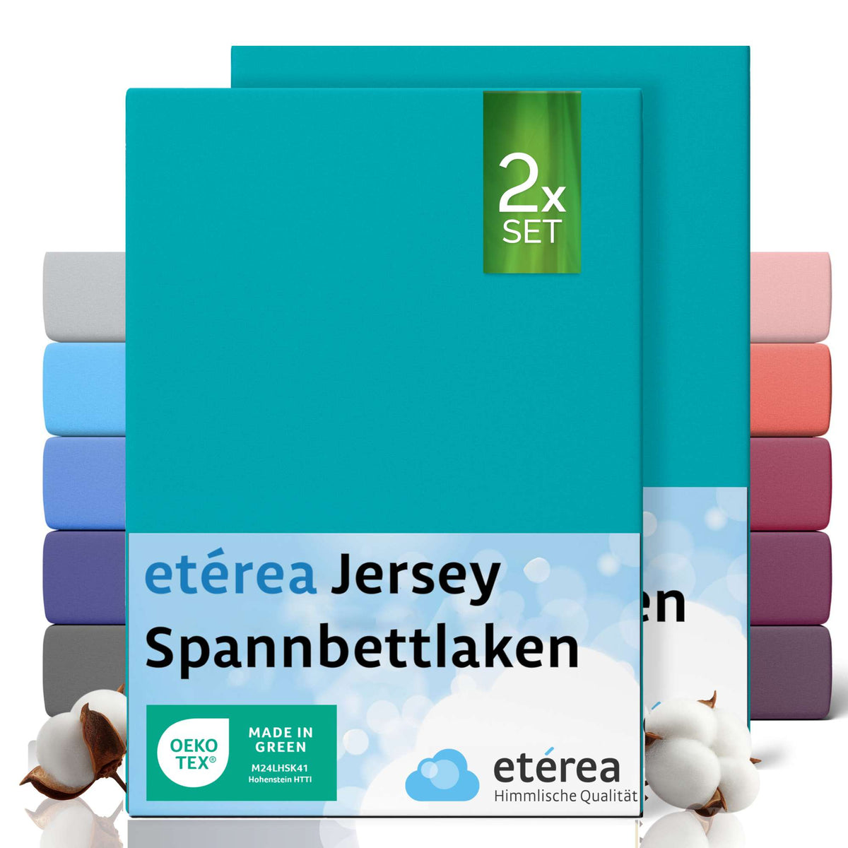 etérea 2 Stück Comfort Jersey Spannbettlaken