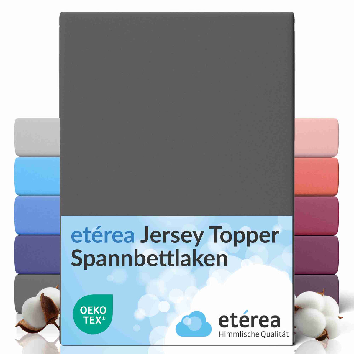 etérea Topper Spannbettlaken Jersey Spannbetttuch Boxspringbett 100% Baumwolle
