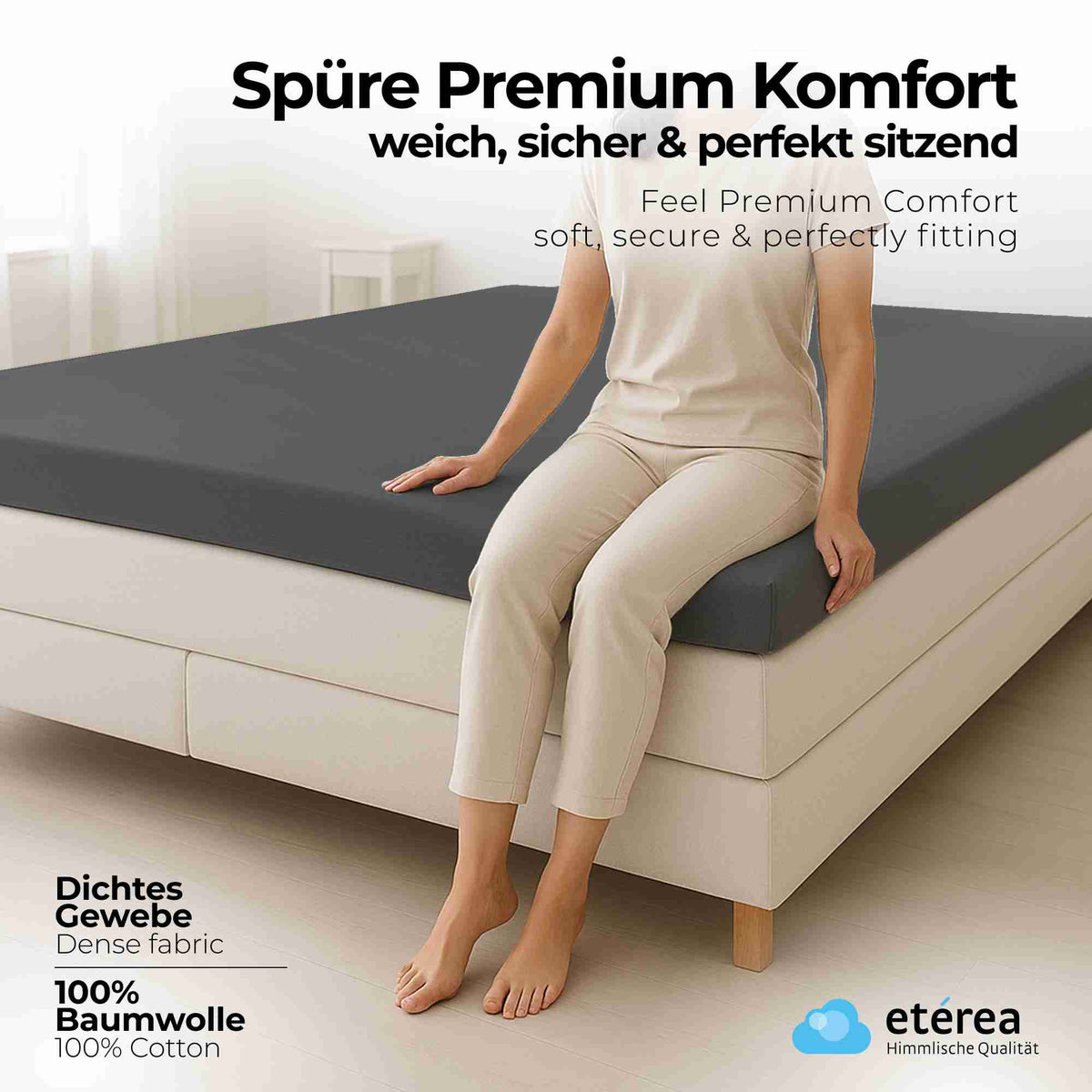 etérea 2 Stück Comfort Jersey Topper Spannbettlaken