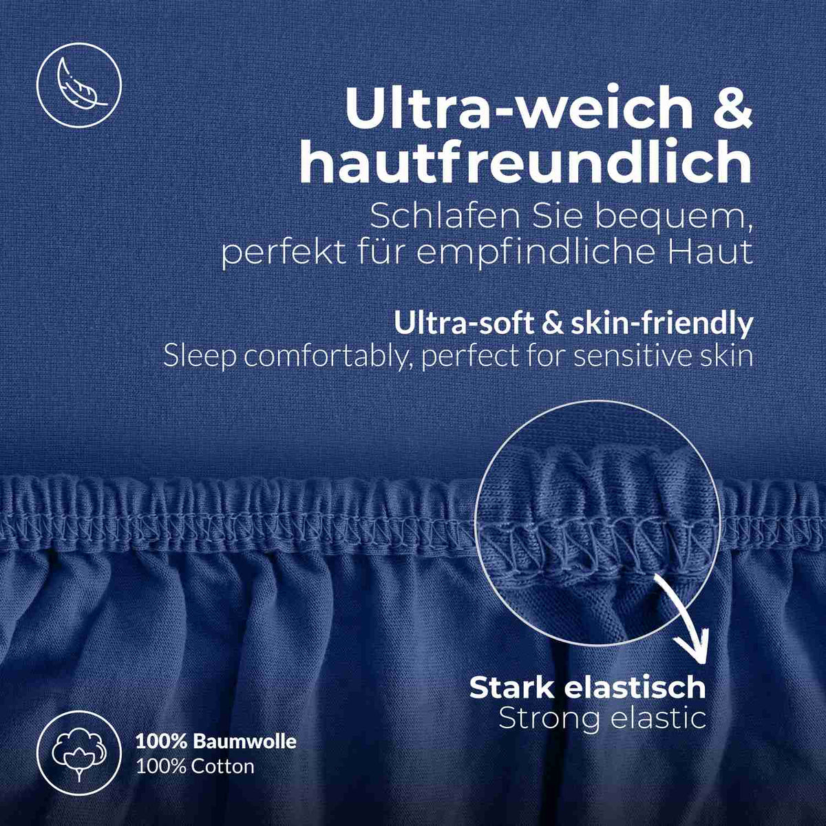 etérea 2 Stück Comfort Jersey Topper Spannbettlaken