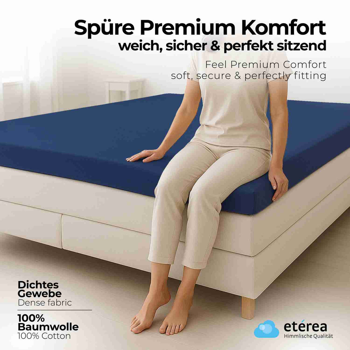 etérea 2 Stück Comfort Jersey Topper Spannbettlaken