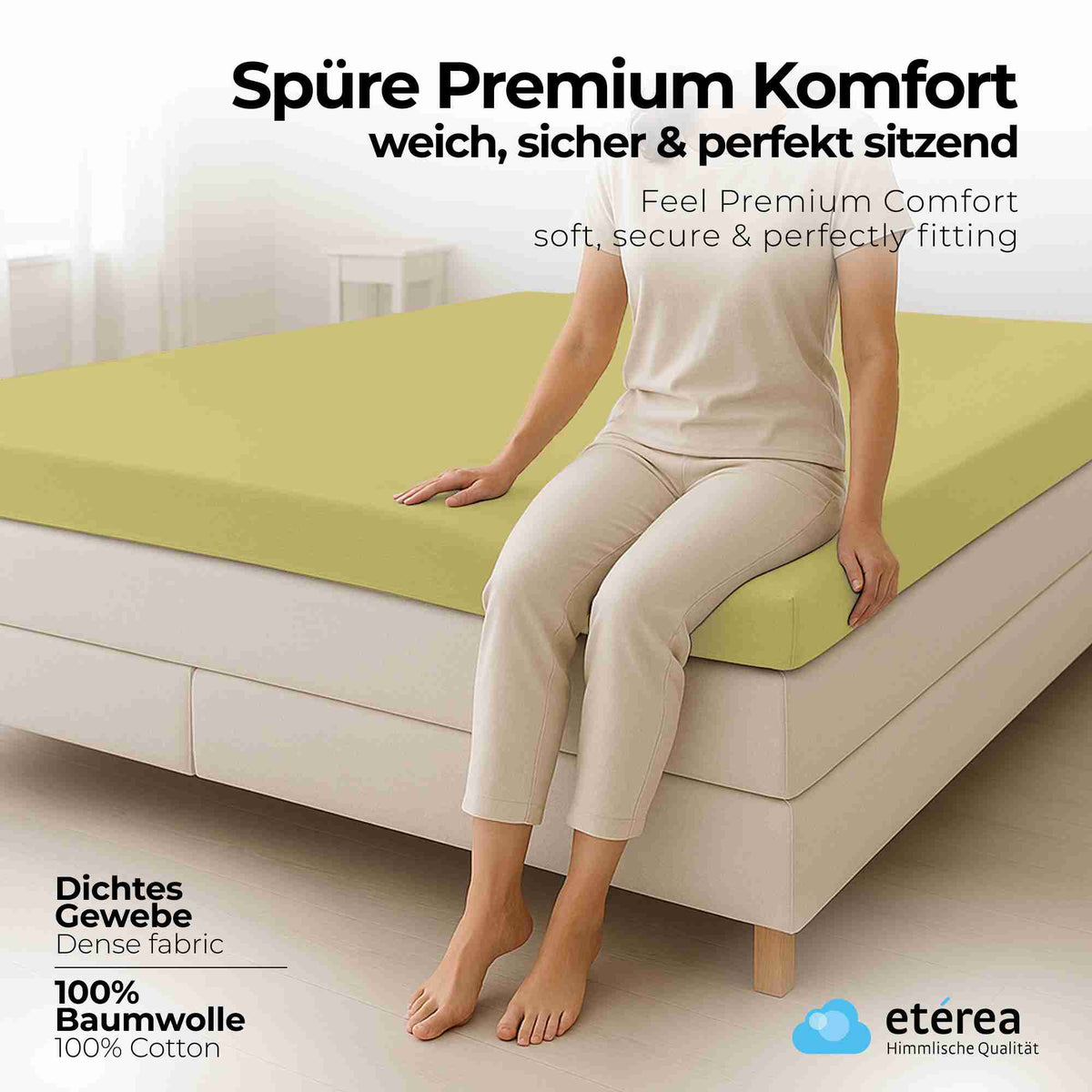 etérea 2 Stück Comfort Jersey Topper Spannbettlaken