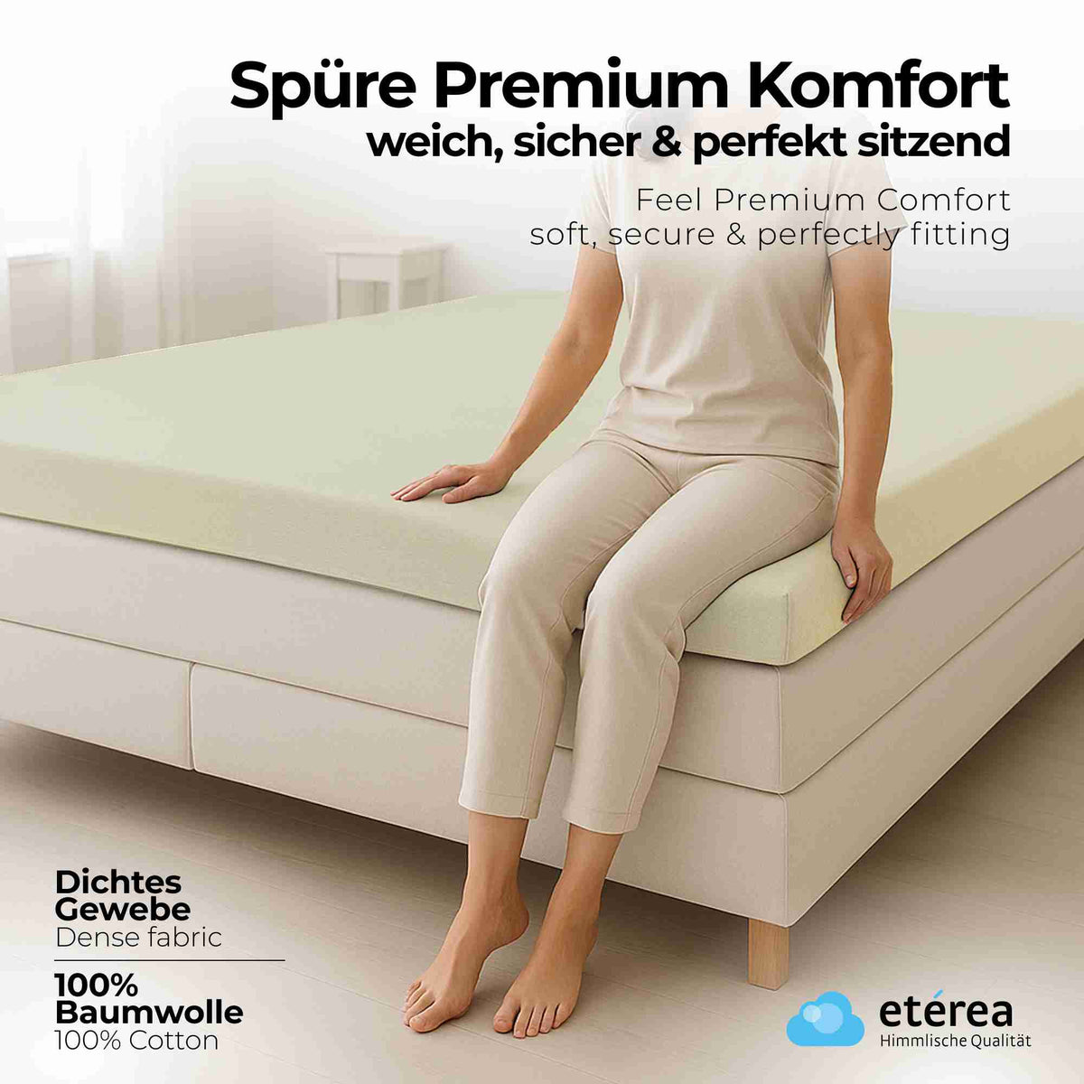 etérea 2 Stück Comfort Jersey Topper Spannbettlaken