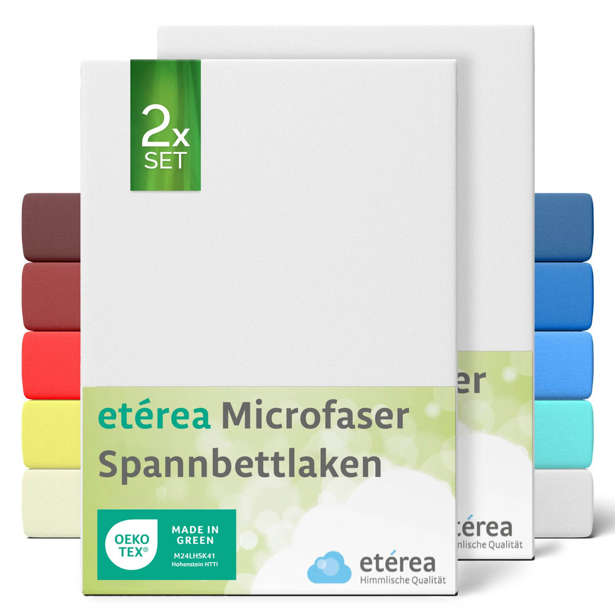 etérea Microfaser Kinder Spannbettlaken Doppelpack - 60x120 - 70x140 cm