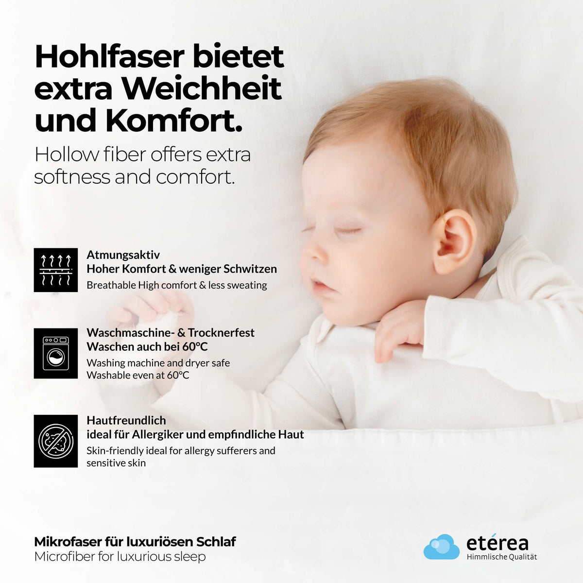 etérea Microfaser Steppdecke Frieda 4-Jahreszeiten Made in Germany 135x200 cm