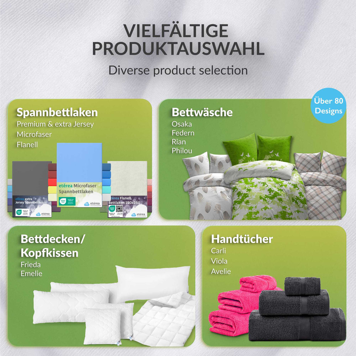 8 tlg. Baumwolle Handtuch-Set Viola alle Farben