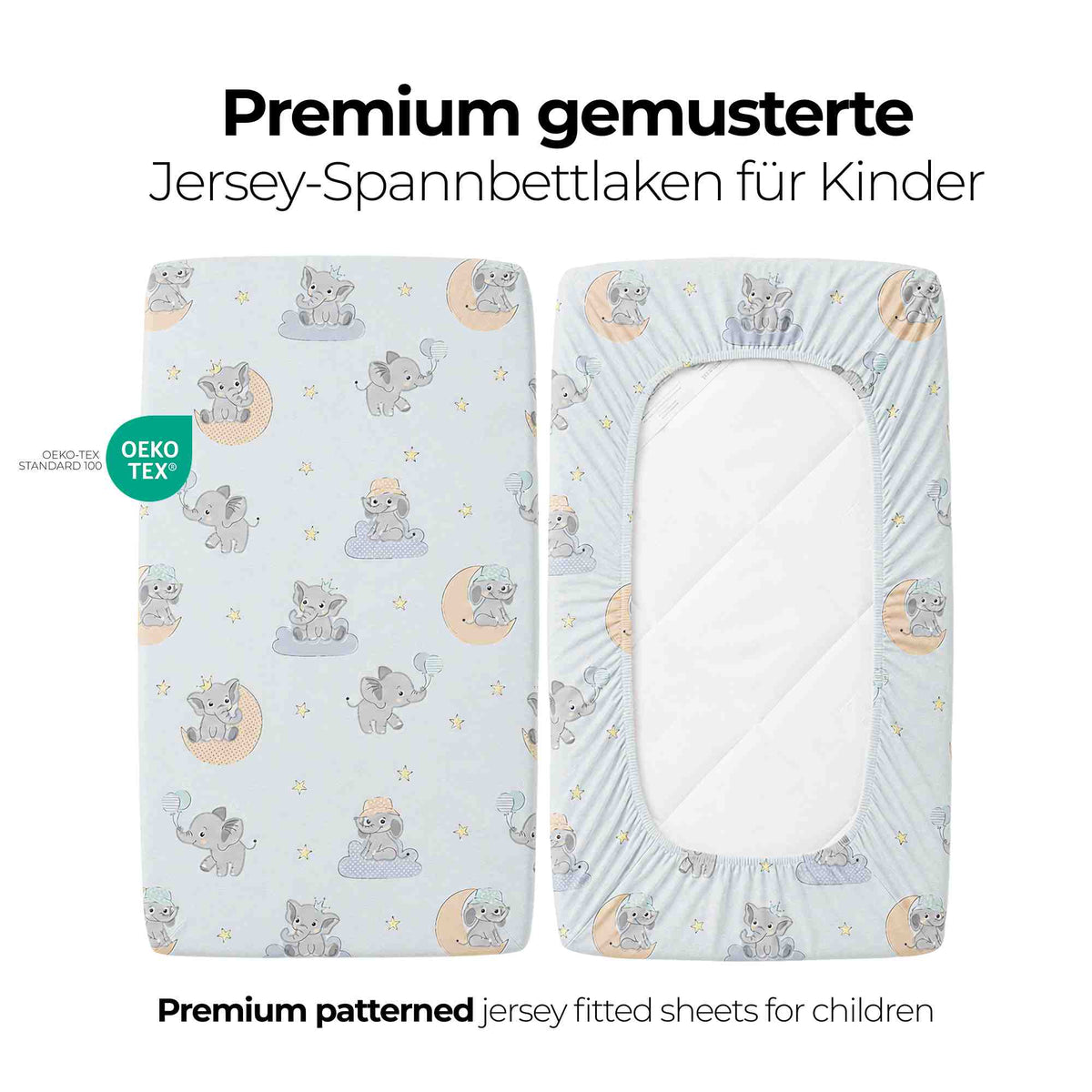 timitama Jersey Spannbettlaken - 2tlg. Set für Baby Kinder - 60x120 - 70x140 cm