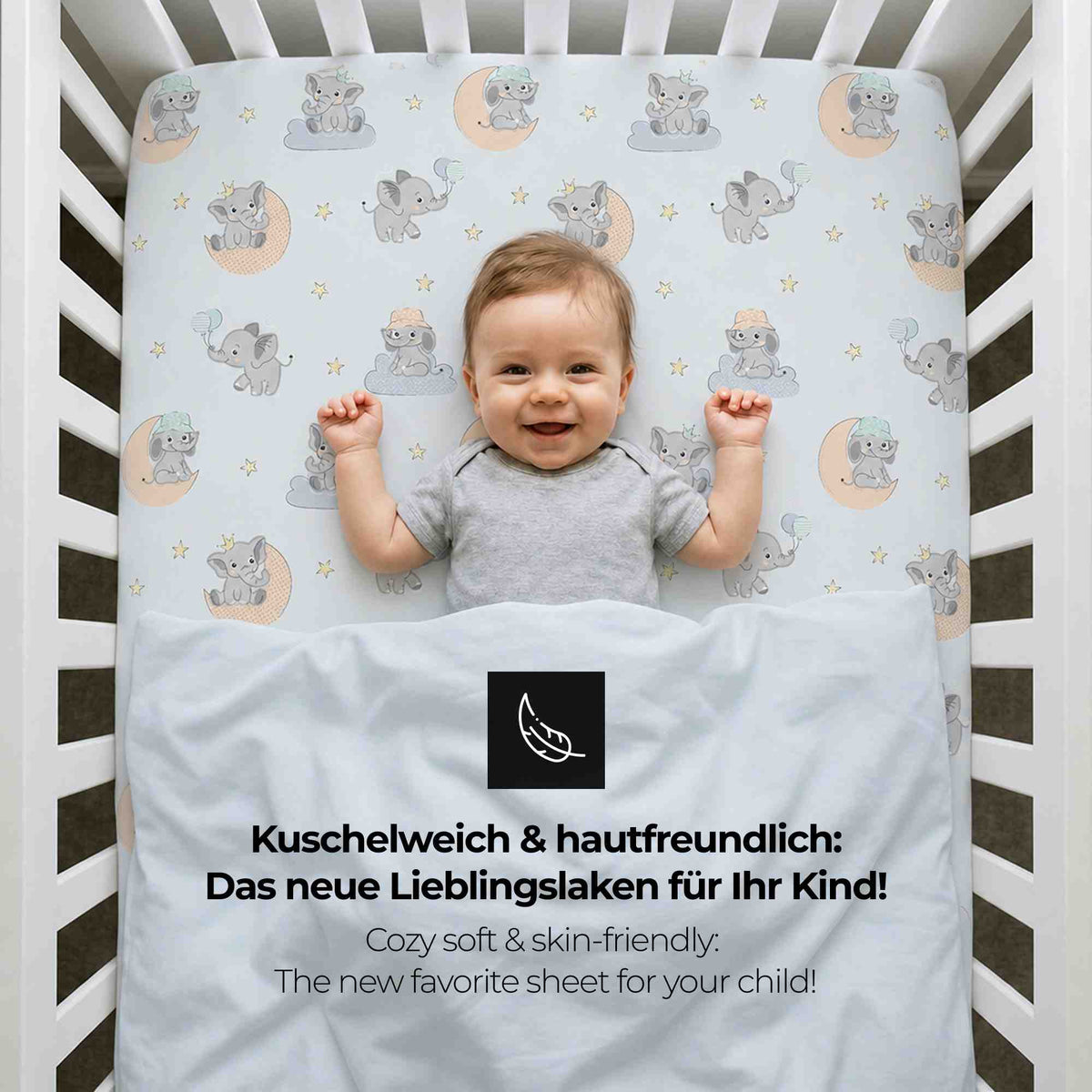 timitama Jersey Spannbettlaken - 2tlg. Set für Baby Kinder - 60x120 - 70x140 cm