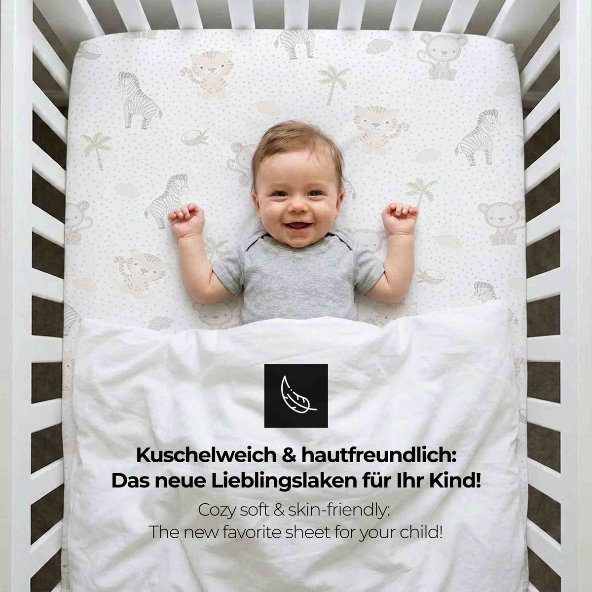 timitama Jersey Spannbettlaken - 2tlg. Set für Baby Kinder - 60x120 - 70x140 cm