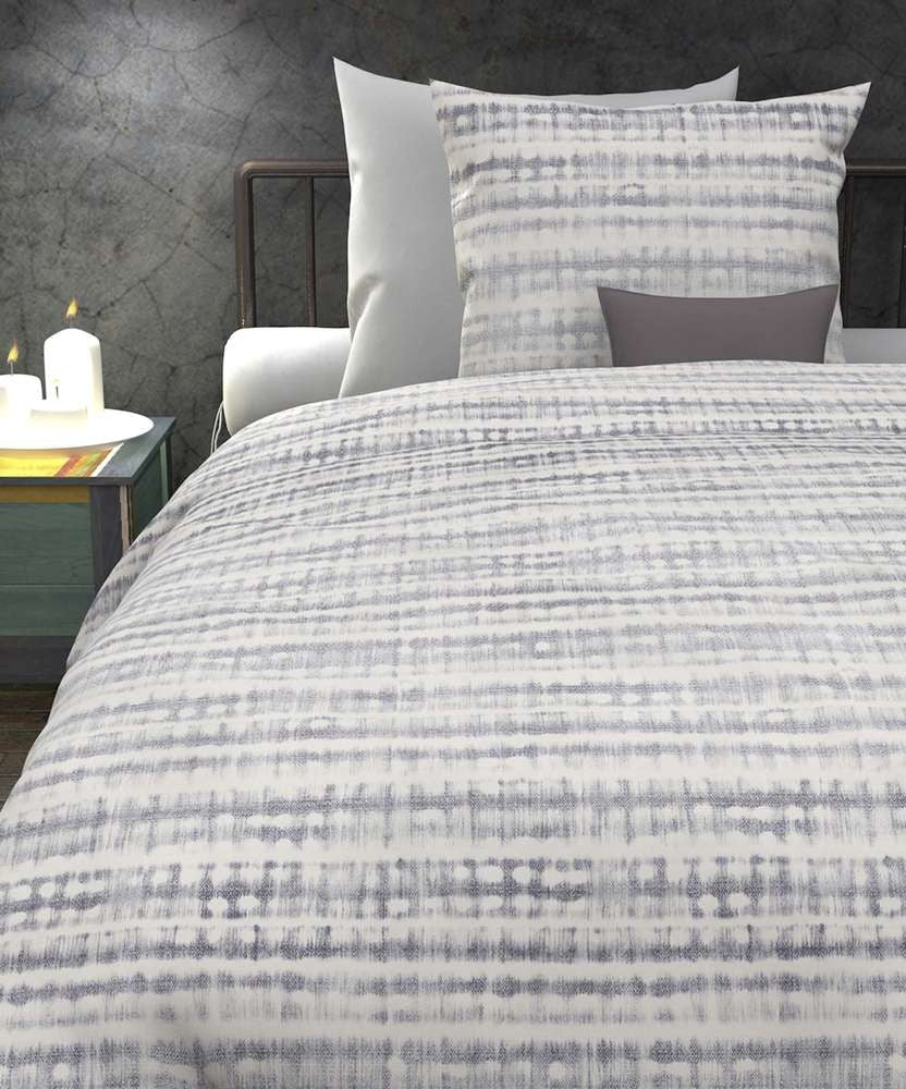 HnL Baumwolle Wende Bettwäsche Jeans Streifen Meggy Blau 135x200 cm + 80x80 cm