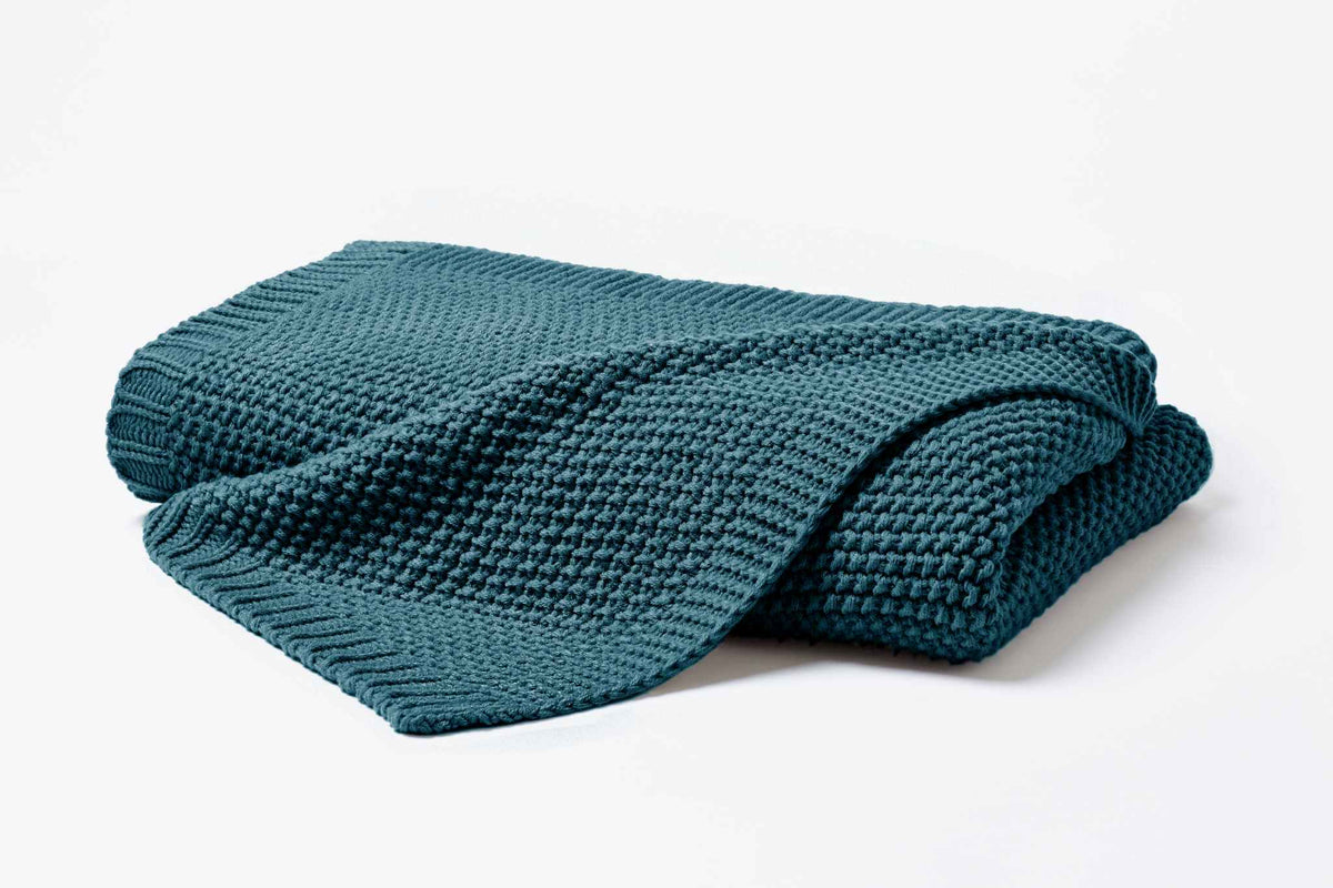 Hahn Strickdecke Wohndecke Perlmuster 130x170 cm