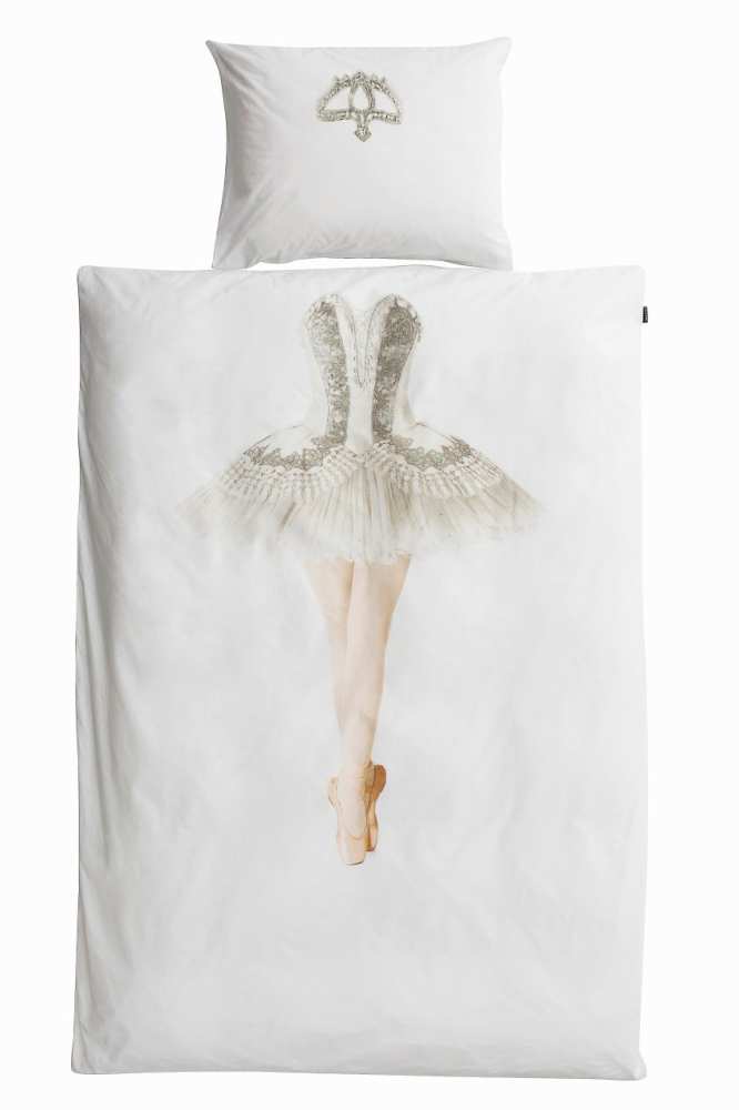 Snurk Kinder Baumwolle Bettwäsche Ballerina 135x200 + 80x80 cm