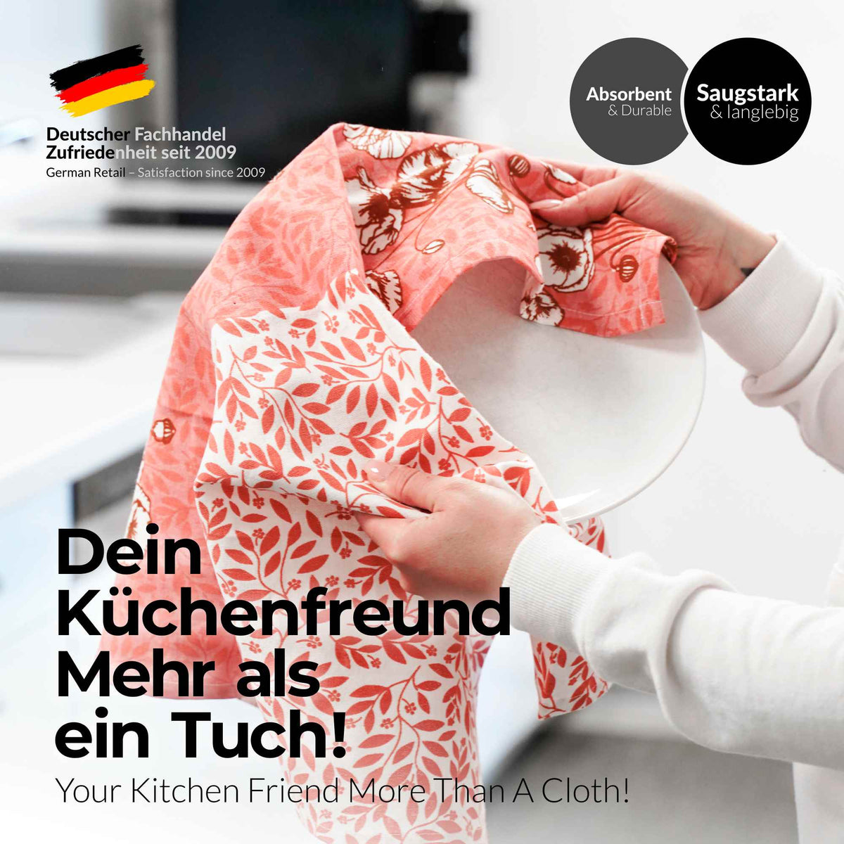 Sterzbachs Baumwolle Geschirrtücher 2er Set Floral Food