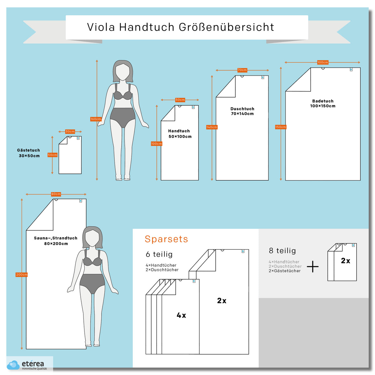 3 tlg. Baumwolle Handtuch-Set Viola alle Farben