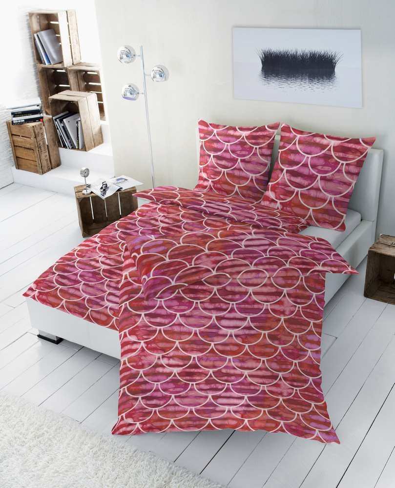 Hahn Renforcé Bettwäsche Muster Pink