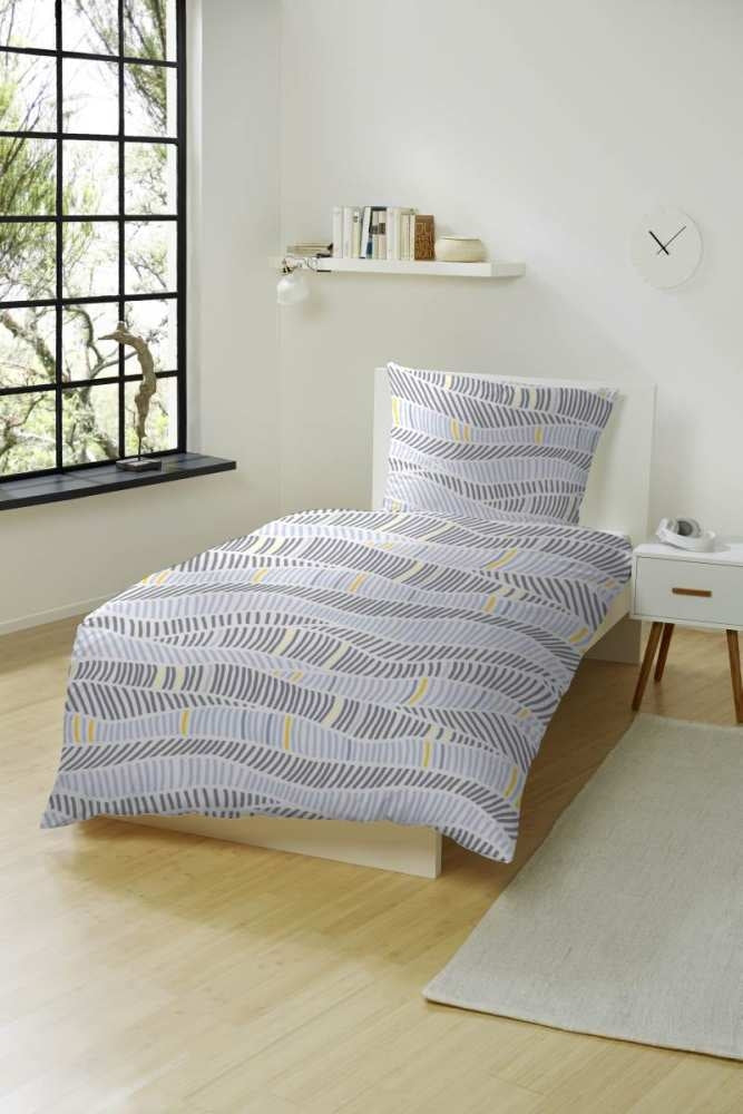 Hahn Biber Bettwäsche Zebra Schwarz Grau 135x200 cm + 80x80 cm
