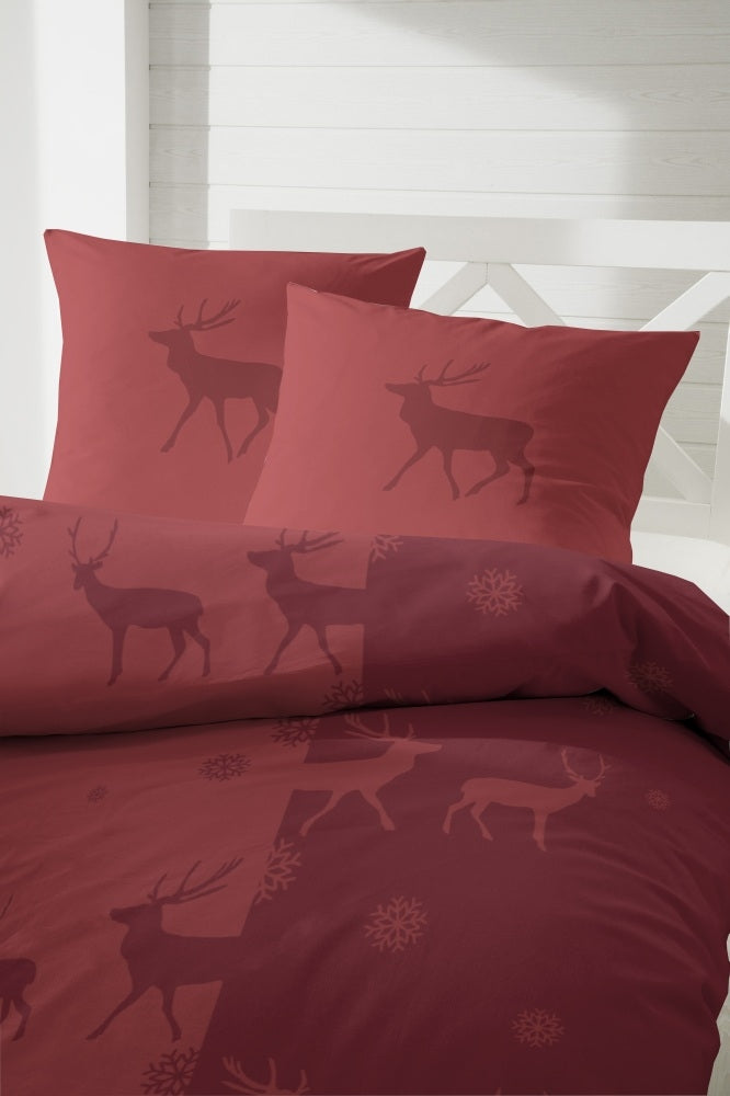 Hahn Edelflanell Bettwäsche #farbe_rot