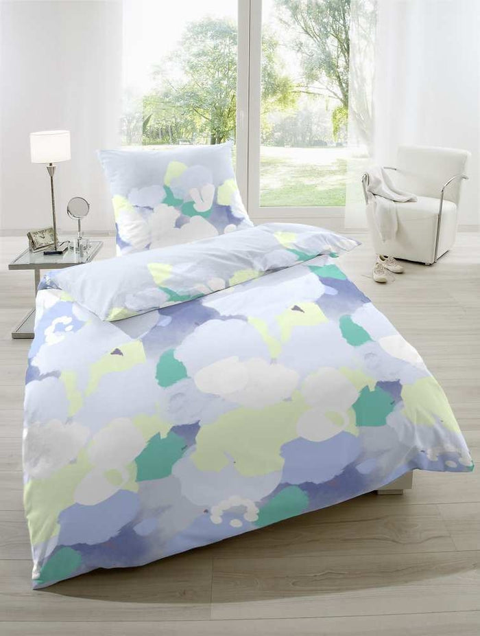 Hahn Baumwoll Satin Bettwäsche #farbe_hellblau