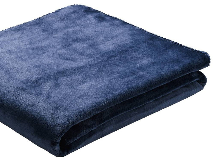 Biederlack Kuscheldecke Uni #farbe_dunkelblau