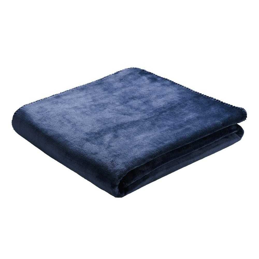 Biederlack Kuscheldecke Uni #farbe_dunkelblau