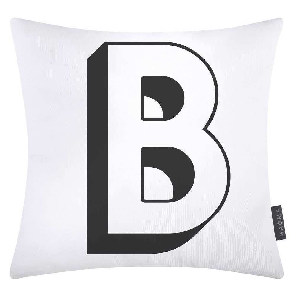 Magma Baumwolle Kissenhülle Buchstaben Weiss 40x40 cm