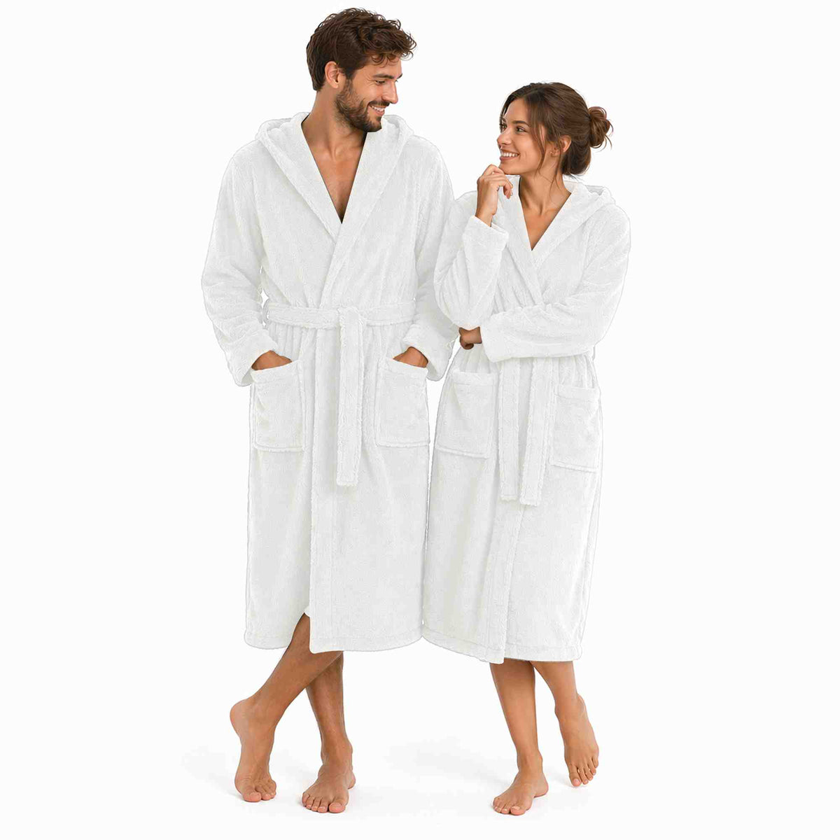 etérea Mustique Kuschelfleece Kapuzen-Bademantel Saunamantel Unisex