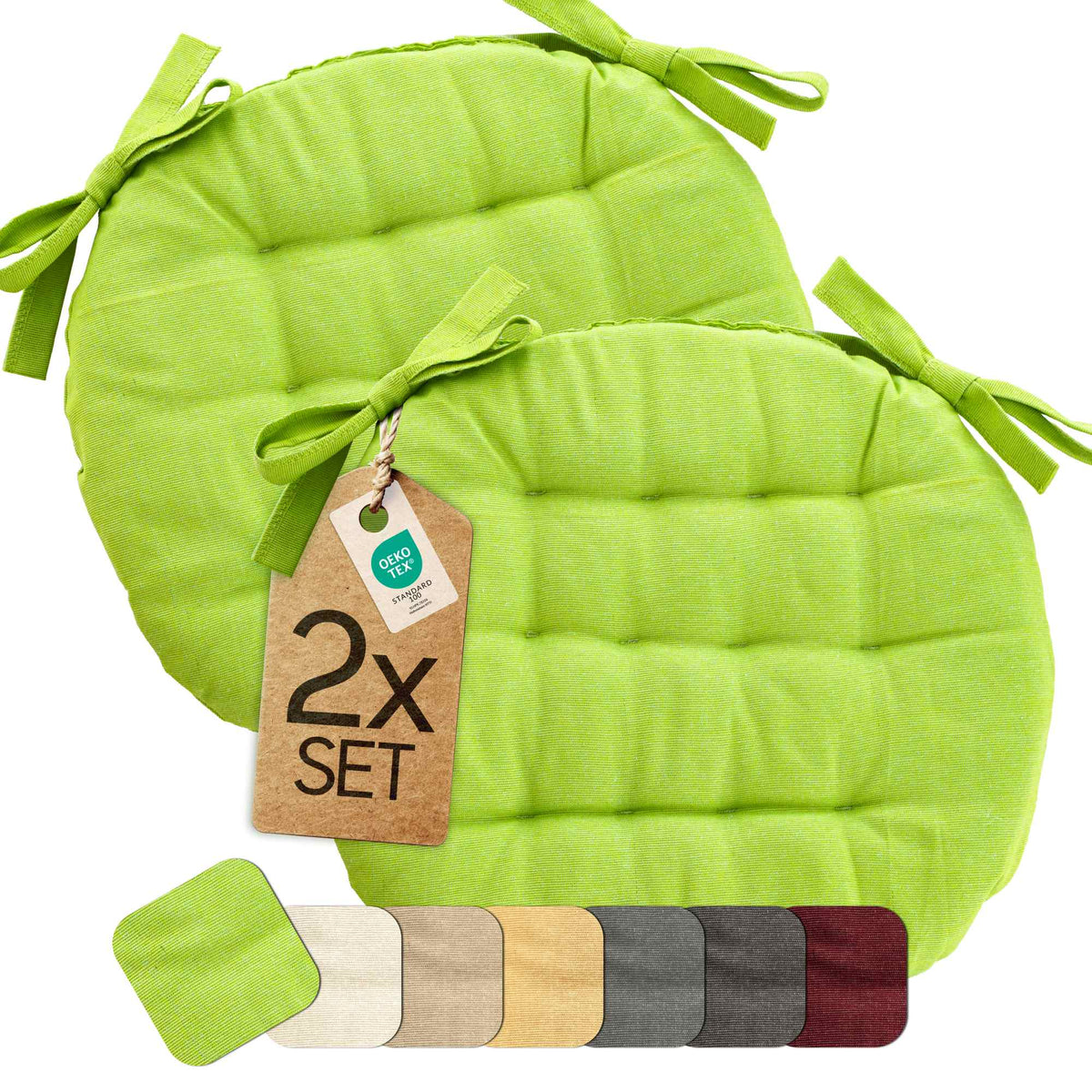 etérea Basic Sitzkissen Rund #farbe_apfelgruen