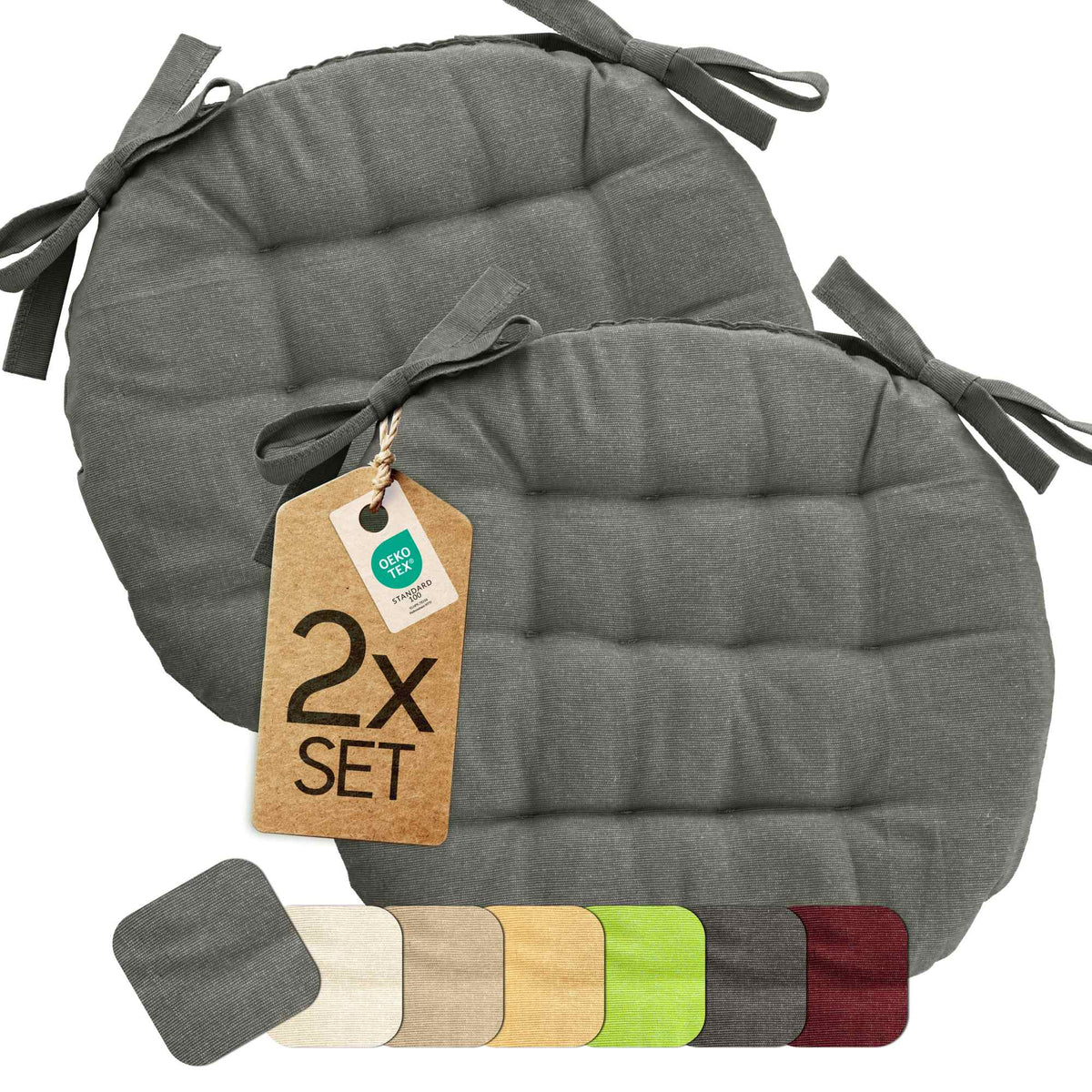 etérea Sitzkissen Stuhlkissen Basic Rund 38x38cm - Innen und Aussenbereich