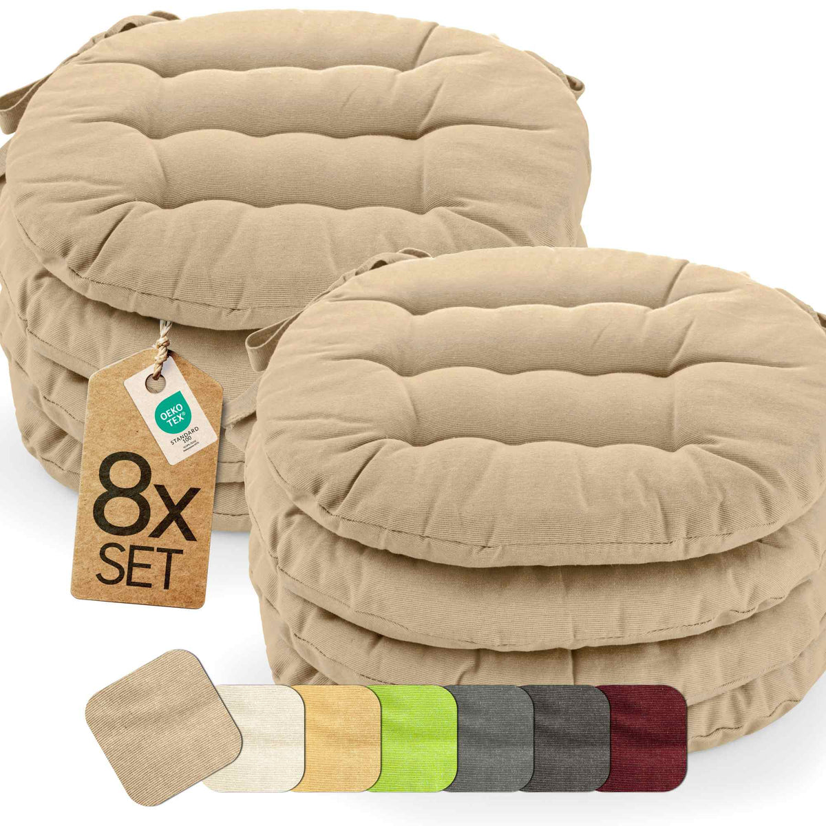 etérea Sitzkissen Stuhlkissen Basic Rund 38x38cm - Innen und Aussenbereich