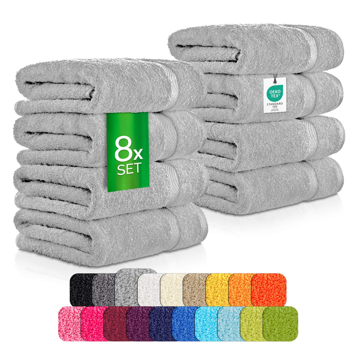8 tlg. Handtuch Sparset - #farbe_steingrau