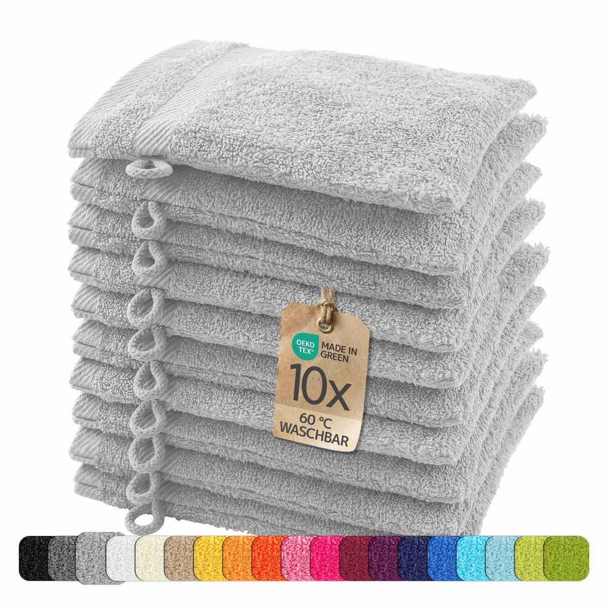 etérea 10er Pack Handtücher #farbe_grau