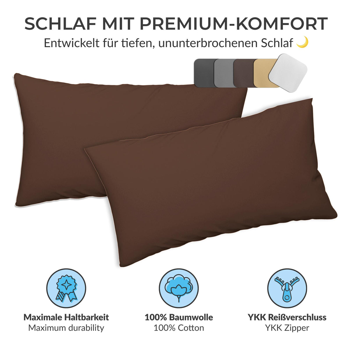 etérea Premium Jersey Kissenbezug – weich, langlebig & bügelfrei