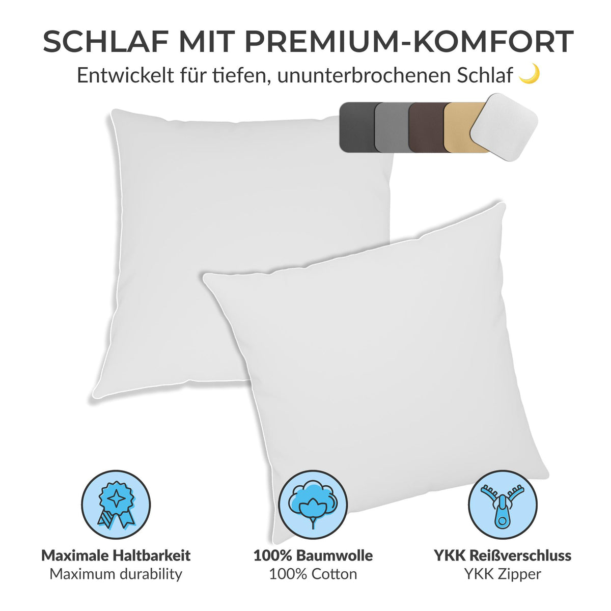 etérea Premium Jersey Kissenbezug – weich, langlebig & bügelfrei