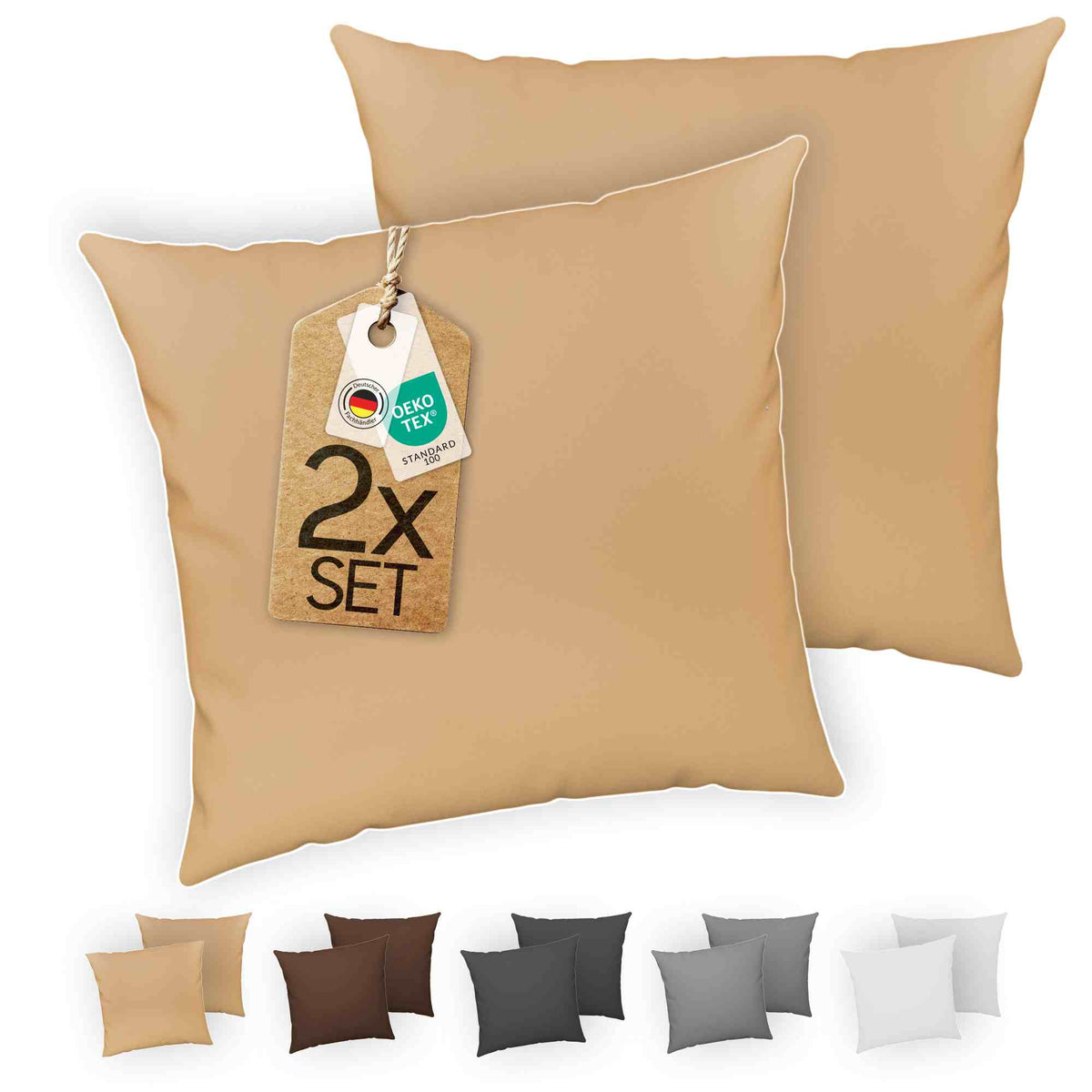 etérea Jersey Kissenbezug - #farbe_beige