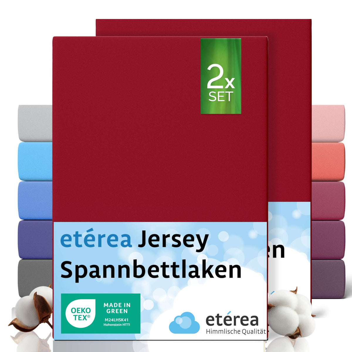 etérea 2 Stück Comfort Jersey Spannbettlaken