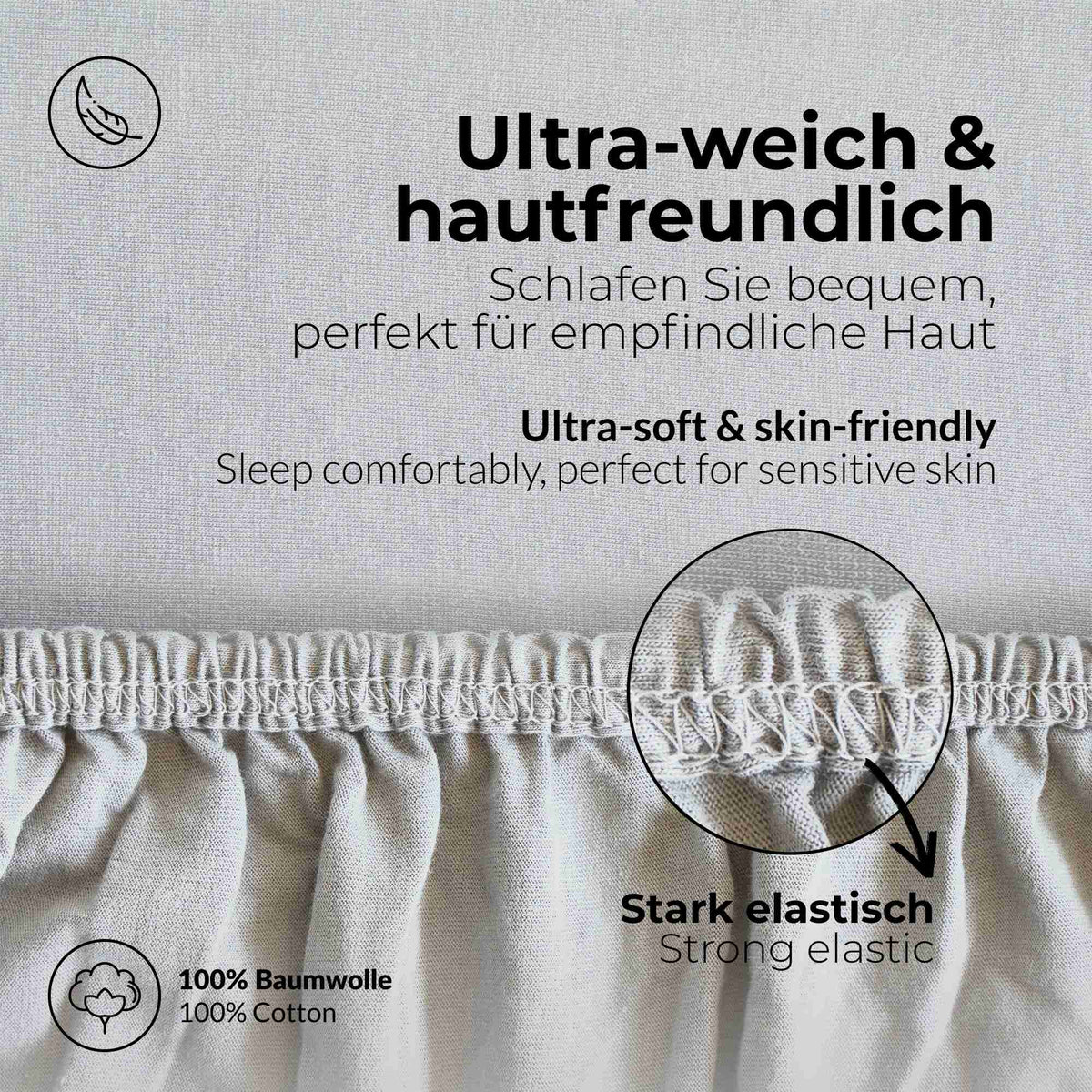 VBD-1 etérea Comfort Jersey Spannbettlaken