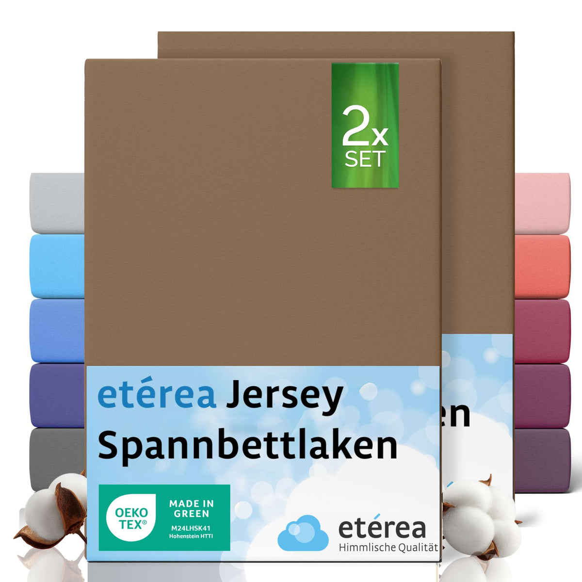 etérea 2 Stück Comfort Jersey Spannbettlaken