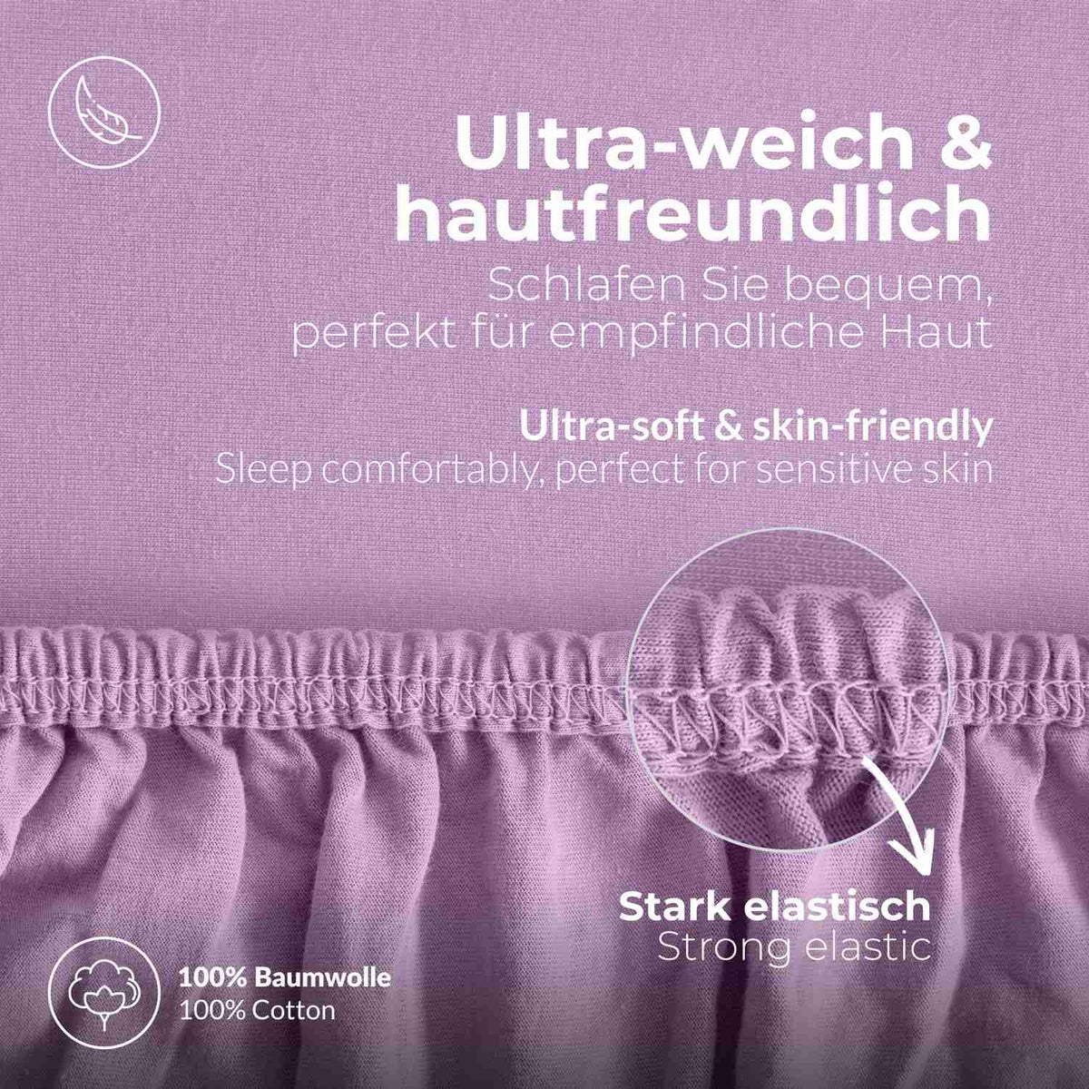 etérea 2 Stück Comfort Jersey Topper Spannbettlaken
