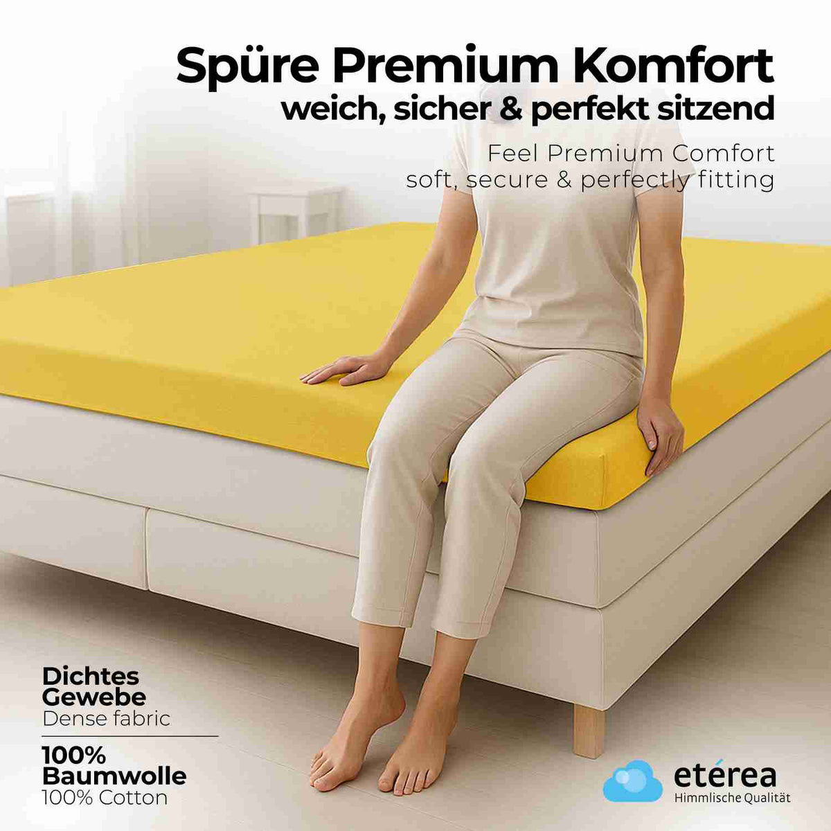 etérea 2 Stück Comfort Jersey Topper Spannbettlaken