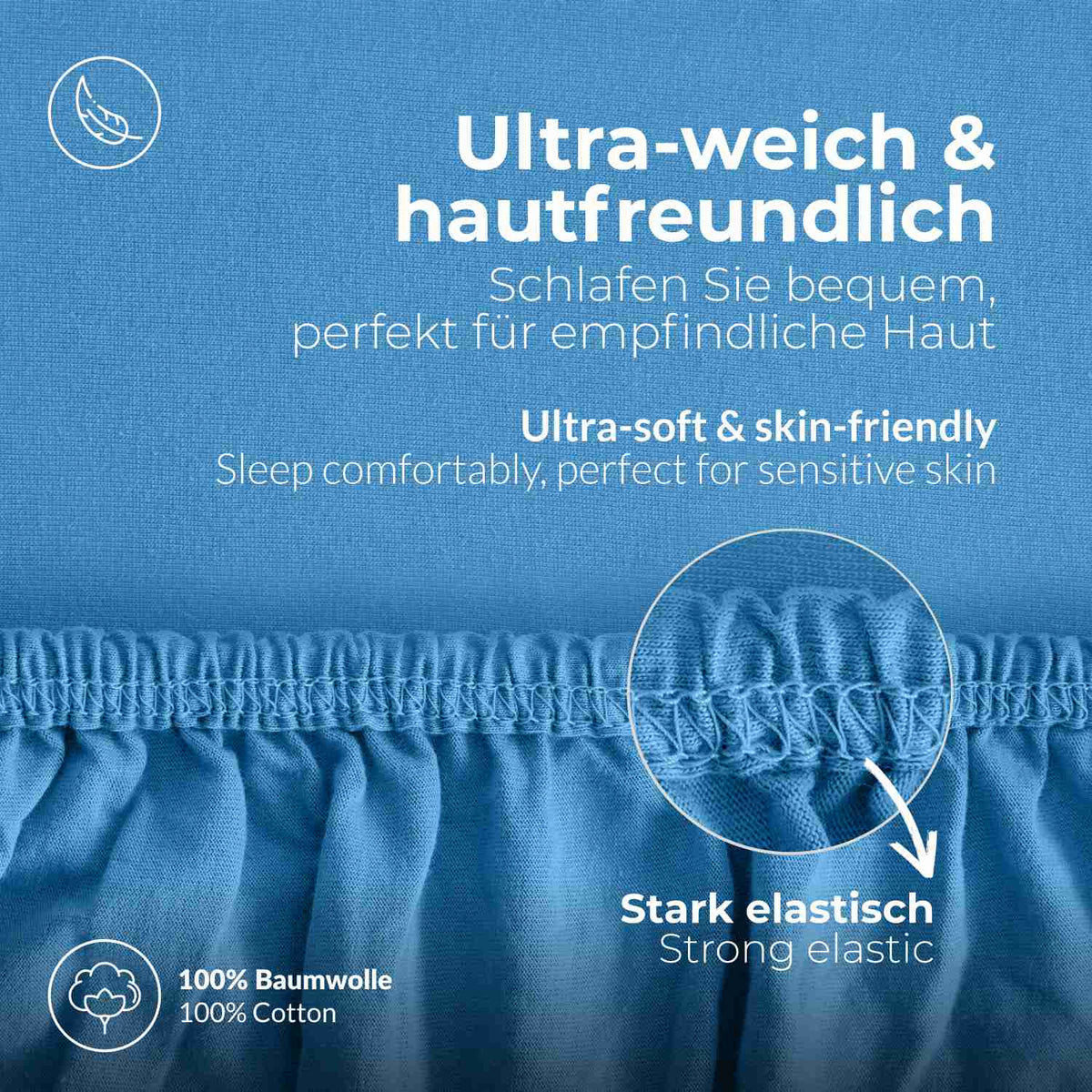 etérea 2 Stück Comfort Jersey Topper Spannbettlaken