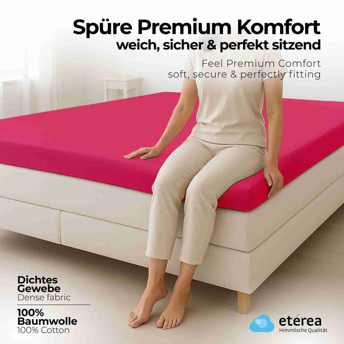 etérea 2 Stück Comfort Jersey Topper Spannbettlaken