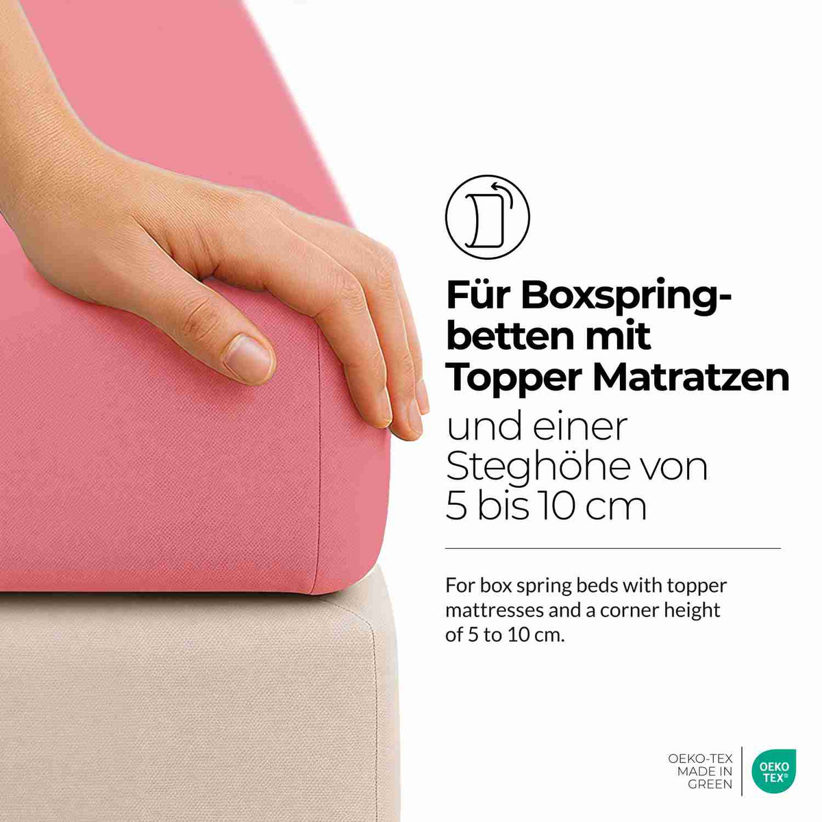 etérea 2 Stück Comfort Jersey Topper Spannbettlaken