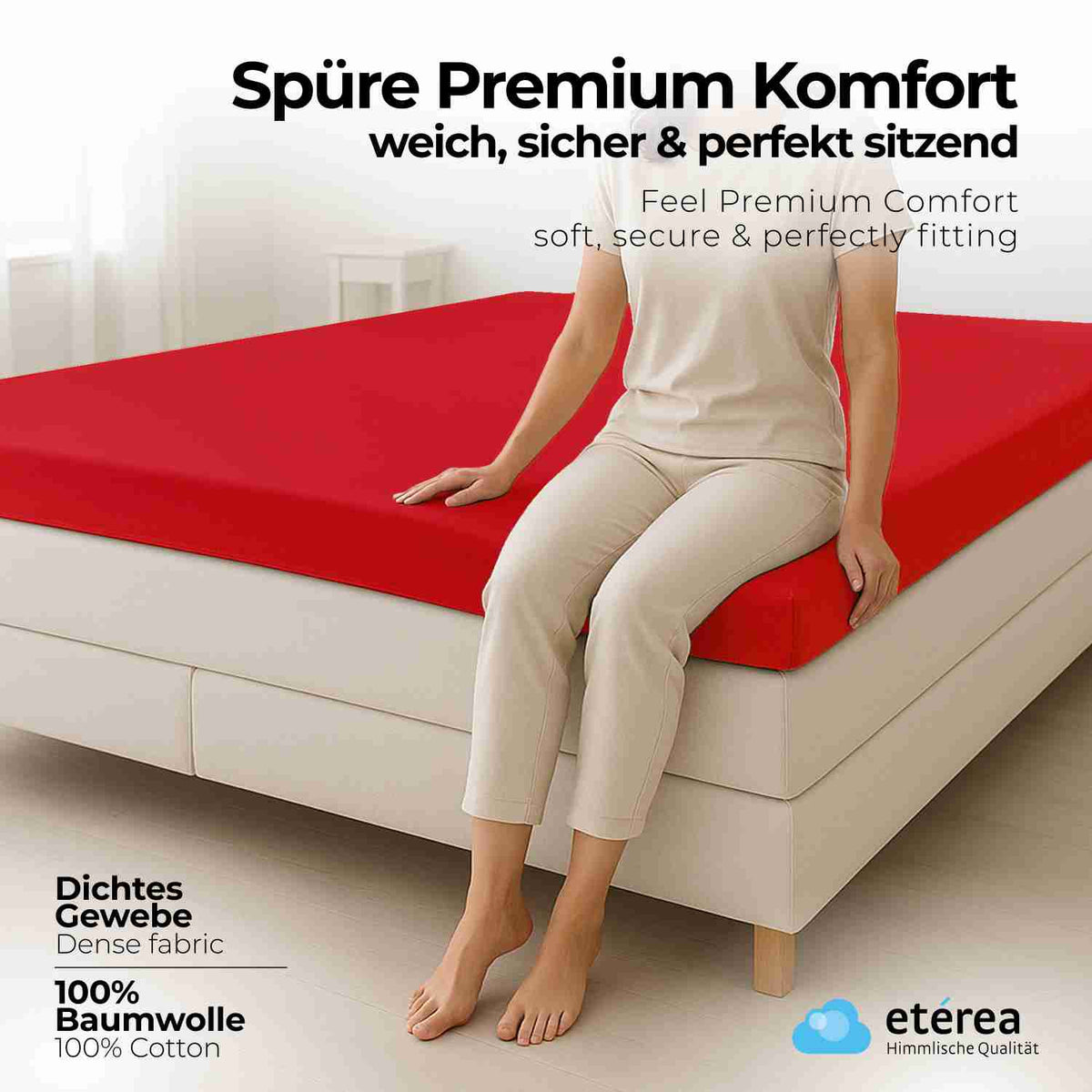 etérea 2 Stück Comfort Jersey Topper Spannbettlaken